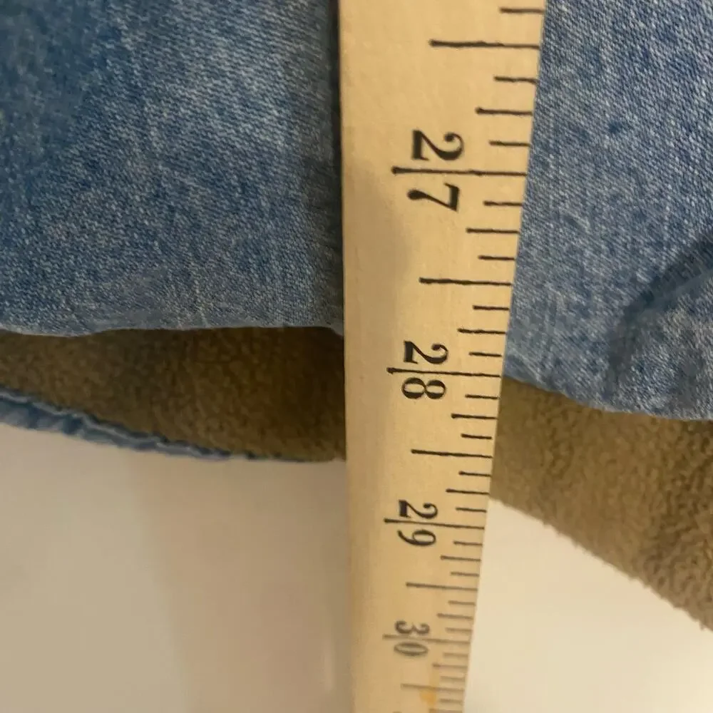 Vintage Arrow Blue Jeans Fleece Lined Chore Jacket Mens Buttons‎ Large Western